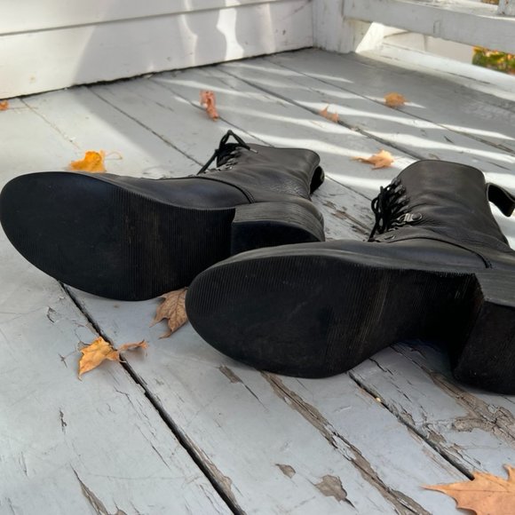 Combat Boots Block Heel, Lace-up . - Picture 5 of 6